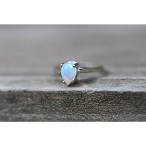 Opal ring,, alternative engagement ring, jewelry for her, anniversary gi…